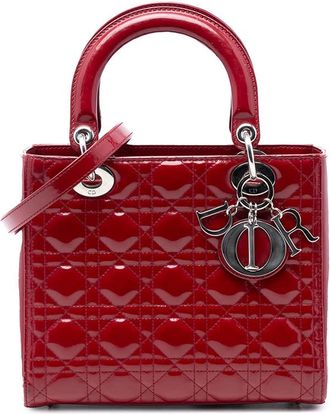 Dior Pre-owned Dior Medium Patent Cannage Lady Dior 01-BO-1103