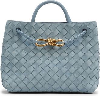 Bottega Veneta Small Andiamo Intrecciato Suede Shoulder Bag in 1672 Mineral-Mb-Mineral at Nordstrom