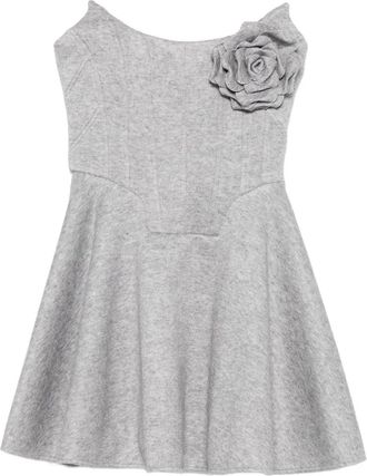Giuseppe Di Morabito rose-embellished flared dress - Grey