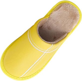 Generic Womens Winter Waterproof Cotton Slippers, Warm and Comfortable,Yellow,5.5 UK