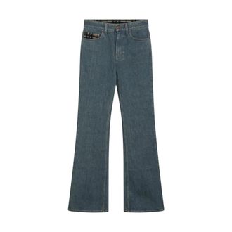 Burberry Flared Jeans, female, Blue, Size: W28 Doria CHK Jeans