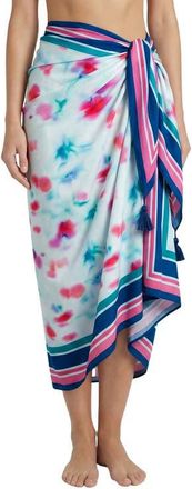 Change of Scenery Melanie Border Print Pareo Cover-Up in Cielo Print at Nordstrom