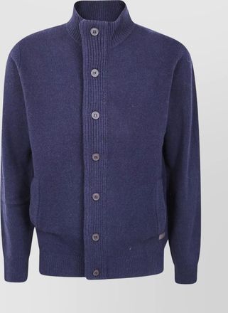 Barbour ribbed knitwear with zip and pockets