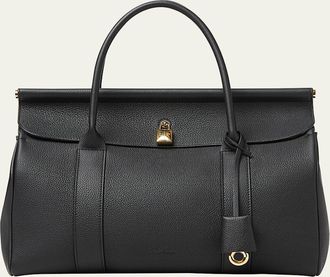 Loro Piana Loom 32 Grained Leather Top-Handle Bag