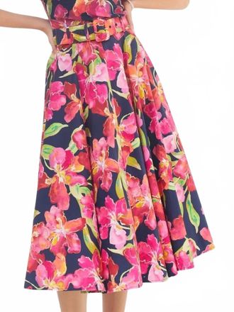 Hutch Rye Midi Skirt In Navy/multi Watercolor