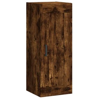 Berkfield Home Wall Mounted Cabinet Smoked Oak 34.5x34x90 cm Engineered Wood in Brown