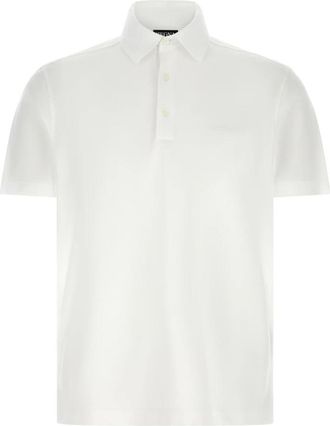 Ermenegildo Zegna Cotton Piquet Polo Shirt - Heren - Polos - Wit - XL - Katoen - Tops