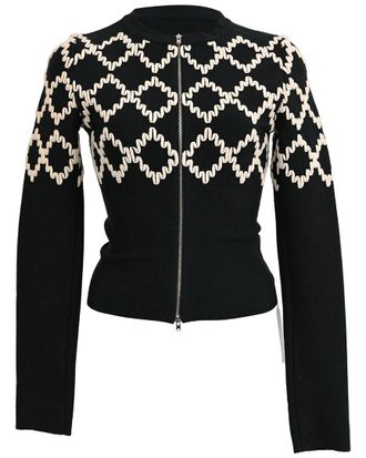 Alaia Ala&iuml;a Patterned Zip-Up Cardigan (Authentic Pre-Loved)