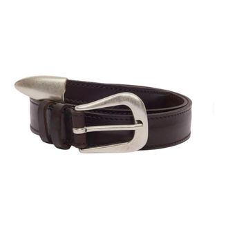 Orciani Accessoires, Dames, Bruin, 90 CM, Leer, Leren Riem Lange Punt