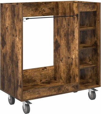 vidaXL Armario De Golf Con Rueda Liso Roble Ahumado 90 X 45 X 98 Cm Vidaxl