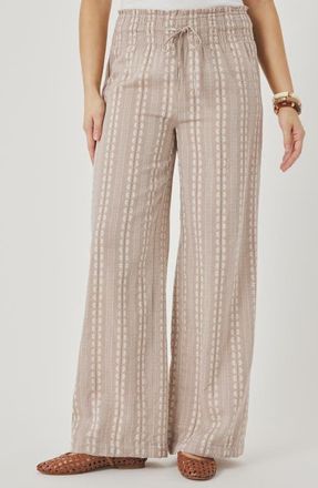 Splendid Meadow Embroidered Cotton Drawstring Pants in Light Wicker Brown at Nordstrom, Size X-Small
