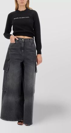 Palm Angels cashmere cropped knitted jumper
