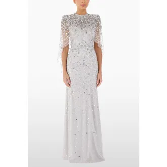 Jenny Packham Gracie Embellished Dress in Ammonite at Nordstrom, Size 14 Uk