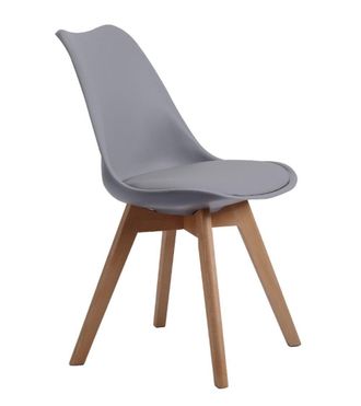 Home Heavenly Pack 4 sillas polipiel y patas haya color gris