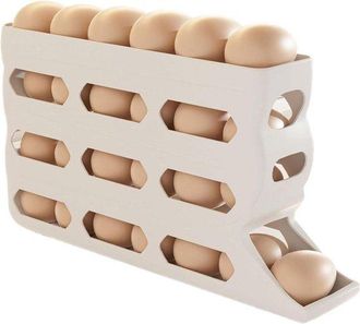 OEM Soporte Para Huevos De Refrigerador, Soporte Enrollable Para Huevos, Funci&oacute;n De Enrollado Autom&aacute;tico, 30 Huevos, Claras