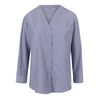 Max Mara Blouses, female, Blue, Size: M Buttonless V-neck Shirt