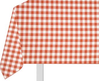 KASANOVA Tovaglia a quadri 140x320 cm cotone ruggine