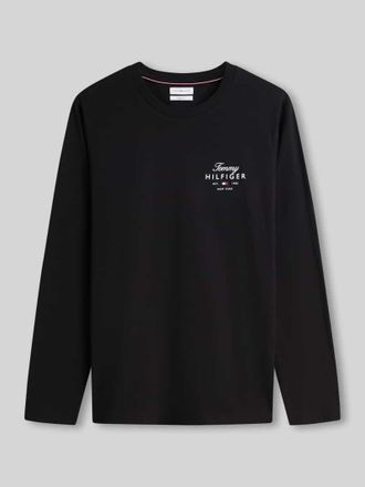 Tommy Hilfiger Regular Fit Langarmshirt aus reiner Baumwolle in Black, Gr&ouml;&szlig;e XXL