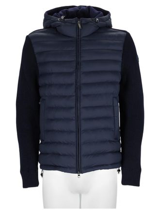 Colmar Blue Quilted Ribbed-Sleeve Down Jacket