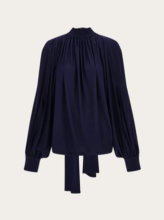 Ferragamo Women Gathered top with shoulder slit detail Blue
