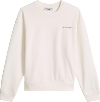 Marc O'Polo Denim Sweatshirt MARC OPOLO DENIM, Damen, Gr. XL, silky wei&szlig;, Sweatware, Obermaterial: 100% Baumwolle, oversize normal, Rundhals, Rippb&uuml;ndchen, Sweatshirts 