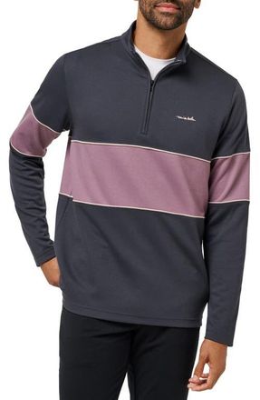 Travis Mathew Better Than Ever Quarter Zip Pullover in Ebony at Nordstrom, Size Medium