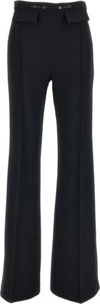 Elisabetta Franchi Wijde broek met plooien - Dames - Wijde Broeken - Zwart - XS - Broeken