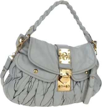 Miu Miu Pre-owned Shoulder Bag - Dames - Vintage Schoudertas - Grijs - ONE Size - Leer - Vintage