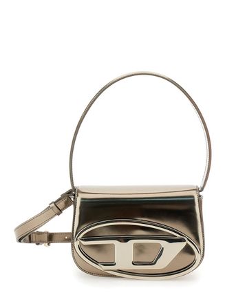 Diesel 1Dr Metallic Shoulder Bag With Logo Plate In Patent Leather Woman