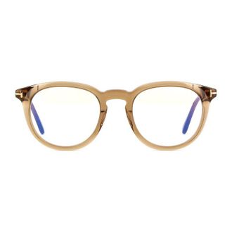 Tom Ford FT5905-B020 Round Clear Blue Light Block Eyeglasses - Brown