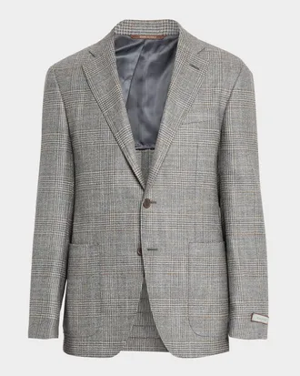 Canali Men & apos;s Glen Plaid Notch Lapel Sport Coat
