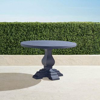 Frontgate Farmhouse Dining Table, Aluminum, Round - Outdoor Furniture - Frontgate