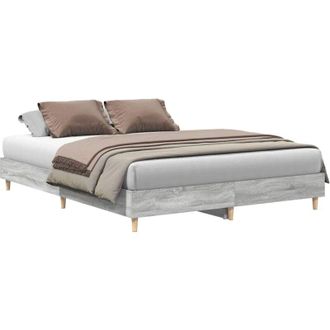 vidaXL Estructura De Cama Sin Colch&oacute;n Gris Sonoma 140x200 Cm Vidaxl