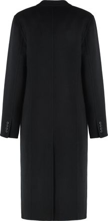 Tory Burch Womens Wool Coat Black Double Breasted & Peacoats