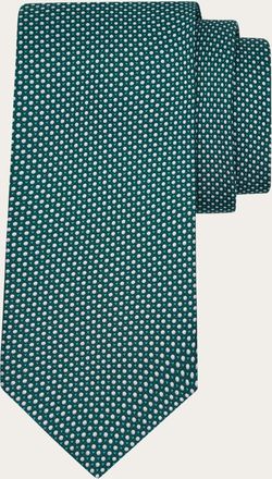 Ferragamo Men Golf print silk tie Green