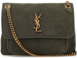 Saint Laurent Dark Grey Suede Medium Niki Shoulder Bag Zincgrey Borse A Tracolla