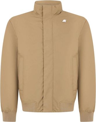 K-Way Arsene Warm Micro Canvas Jas - Heren - Jassen - Beige - Maat: S Katoen
