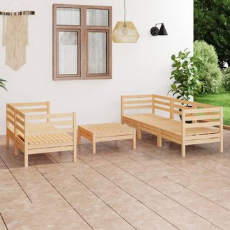 vidaXL Juego De Muebles De Jard&iacute;n 6 Piezas Madera Maciza De Pino Vidaxl