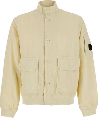 C.P. Company Off White Mock Collar Jacket
