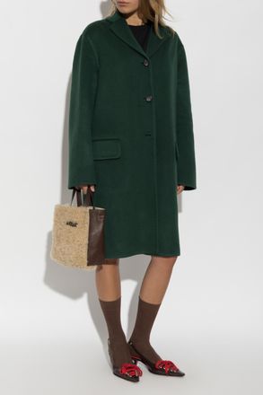 Marni Coat With Worn Lapels, Womens, Green