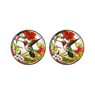 OEM 2 Atrapasoles De Vitral Con Forma De P&aacute;jaro, Colgantes De Vitral, Caja De Regalo Para Aniversario De Enamorados Con Gancho Conmemorativo