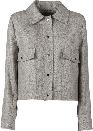 Antonelli button herringbone jacket - Grey