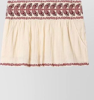Isabel Marant midi skirt elastic waist embroidered pockets
