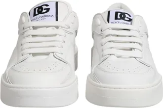 Dolce & Gabbana White Miami Leather Low Top Sneakers Mens Shoes (Pre-Owned)
