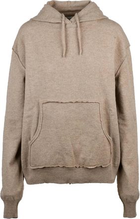 Maison Margiela Relaxed Fit Knit Sweatshirt with Hood and Textured Fabric