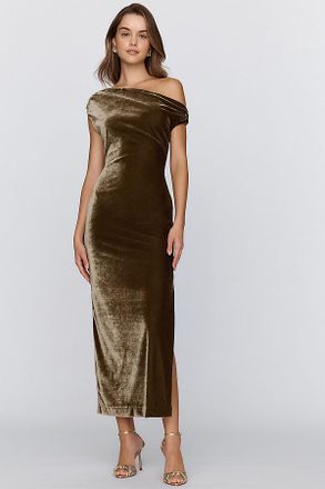 BHLDN Off Shoulder Velvet Maxi Dress