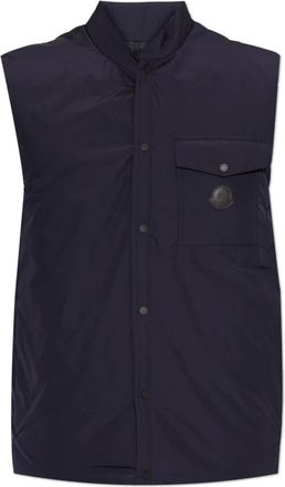 Moncler Sahel Down Vest - Heren - Bodywarmers - Blauw - 3XL - Polyester - Jassen