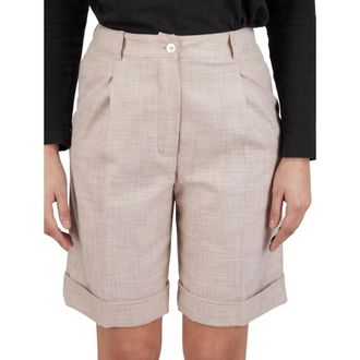 Kiton Cotton Silk Short Trousers - female - Kiton - Casual Shorts - Pink - XL - Shorts
