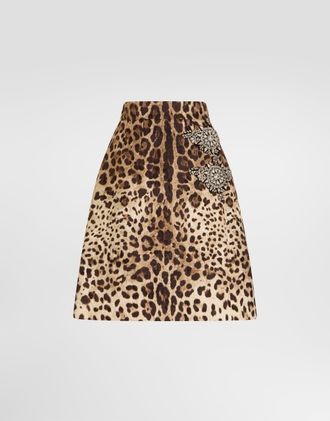 Dolce & Gabbana Leo-print Brocade Skirt - Woman Skirts Animal Print 38