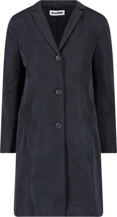 Jil Sander Technical Fabric Black Jacket with Classic Notch Lapels